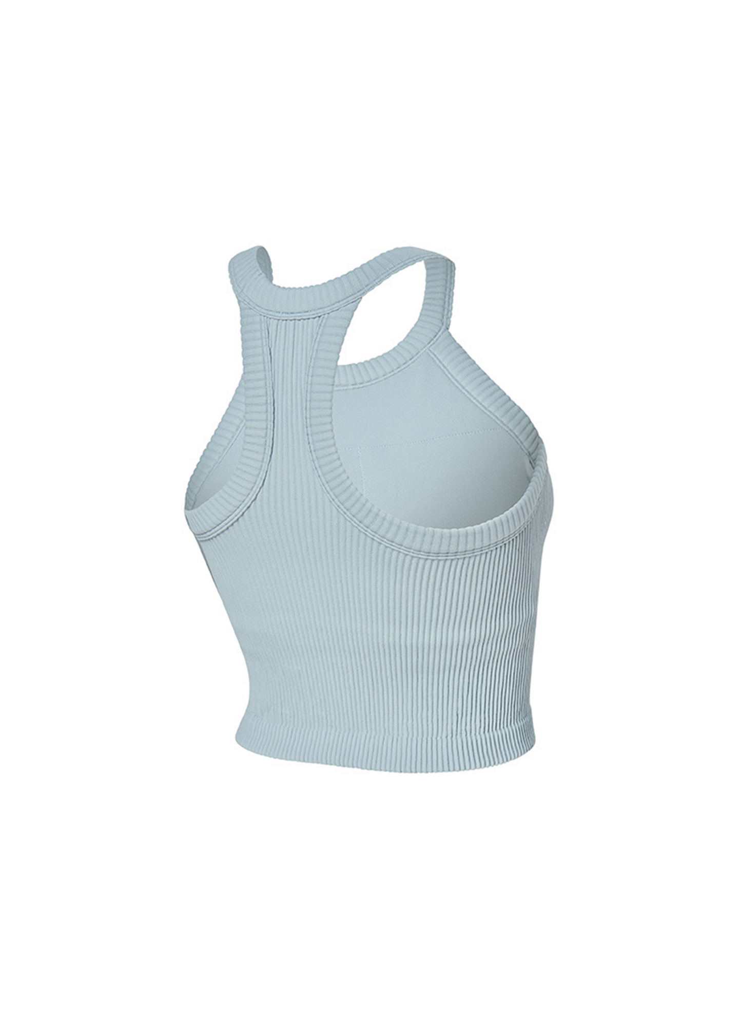 Ribbed Seamless Halter Neck Crop Top
