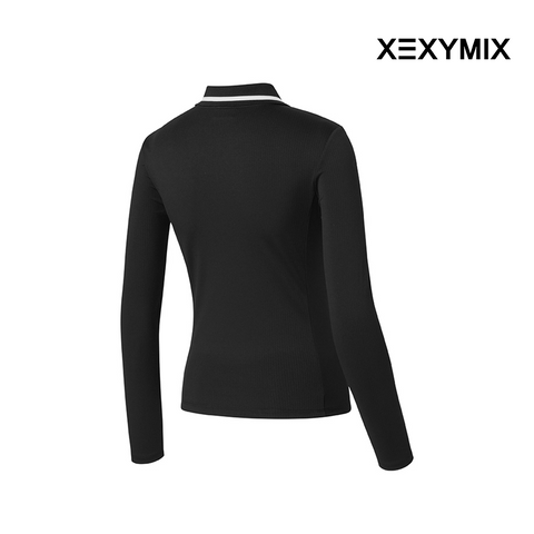 Golf Ribbed Line Polo Long Sleeve