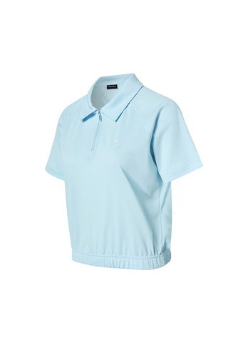 Soft Pique Half Zip Up Short Sleeve