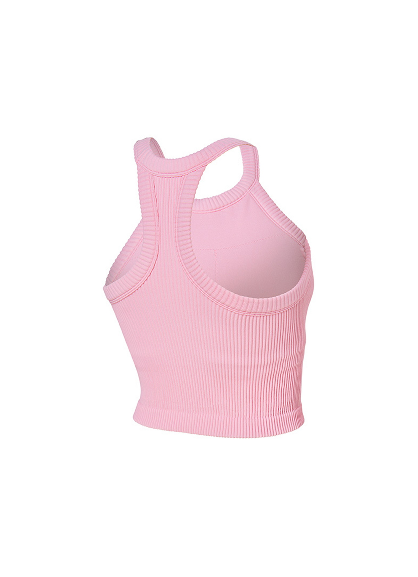 Ribbed Seamless Halter Neck Crop Top