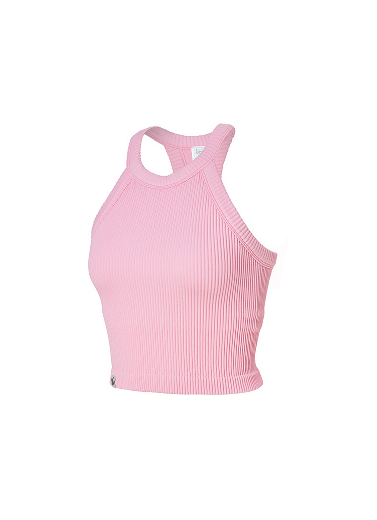 Ribbed Seamless Halter Neck Crop Top