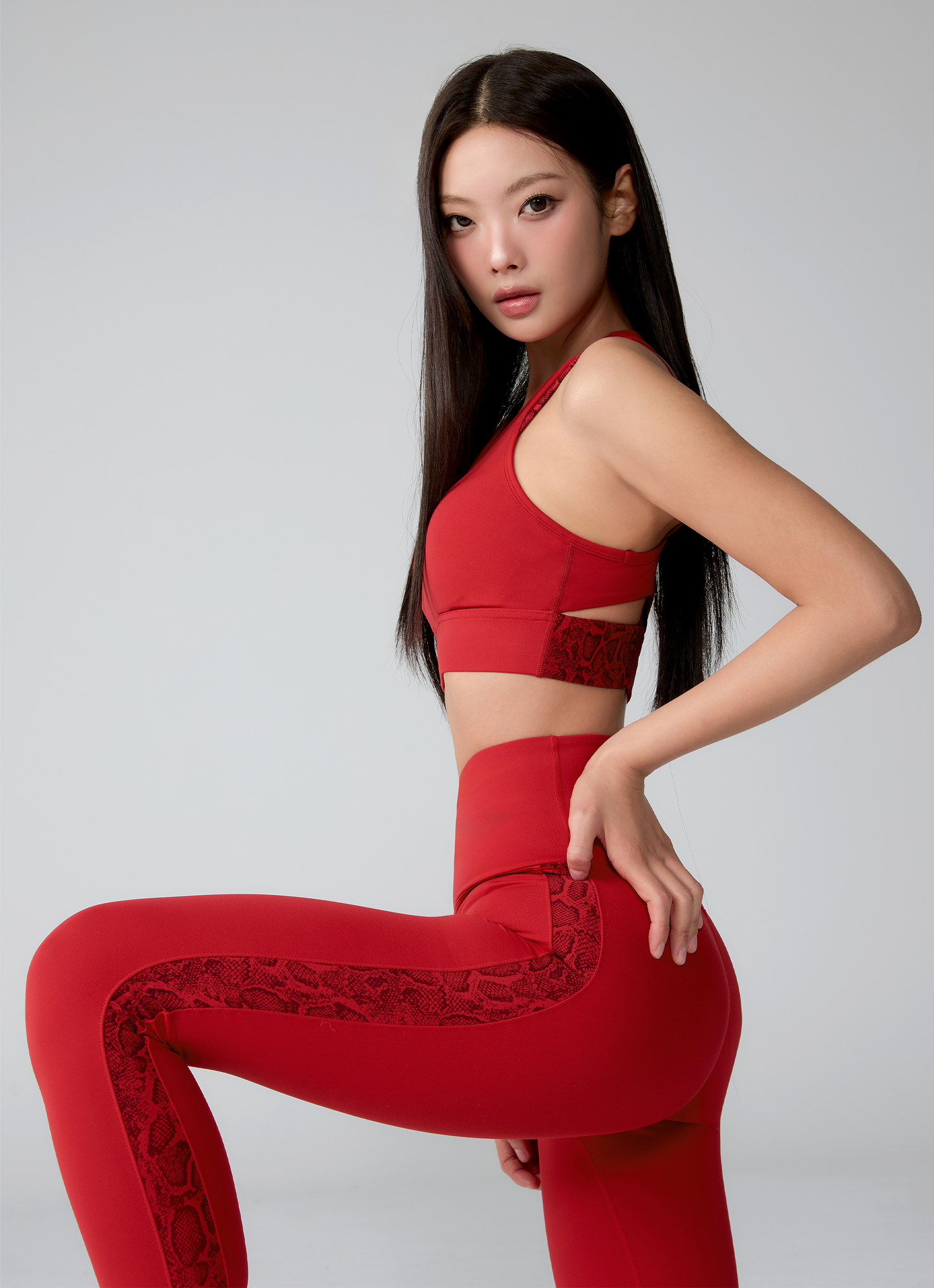 Black Label Signature Power Rise Python Colorblock Bra Top