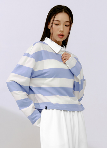 Striped Oversized Crop Longsleeve