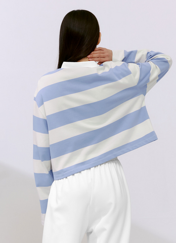 Striped Oversized Crop Longsleeve