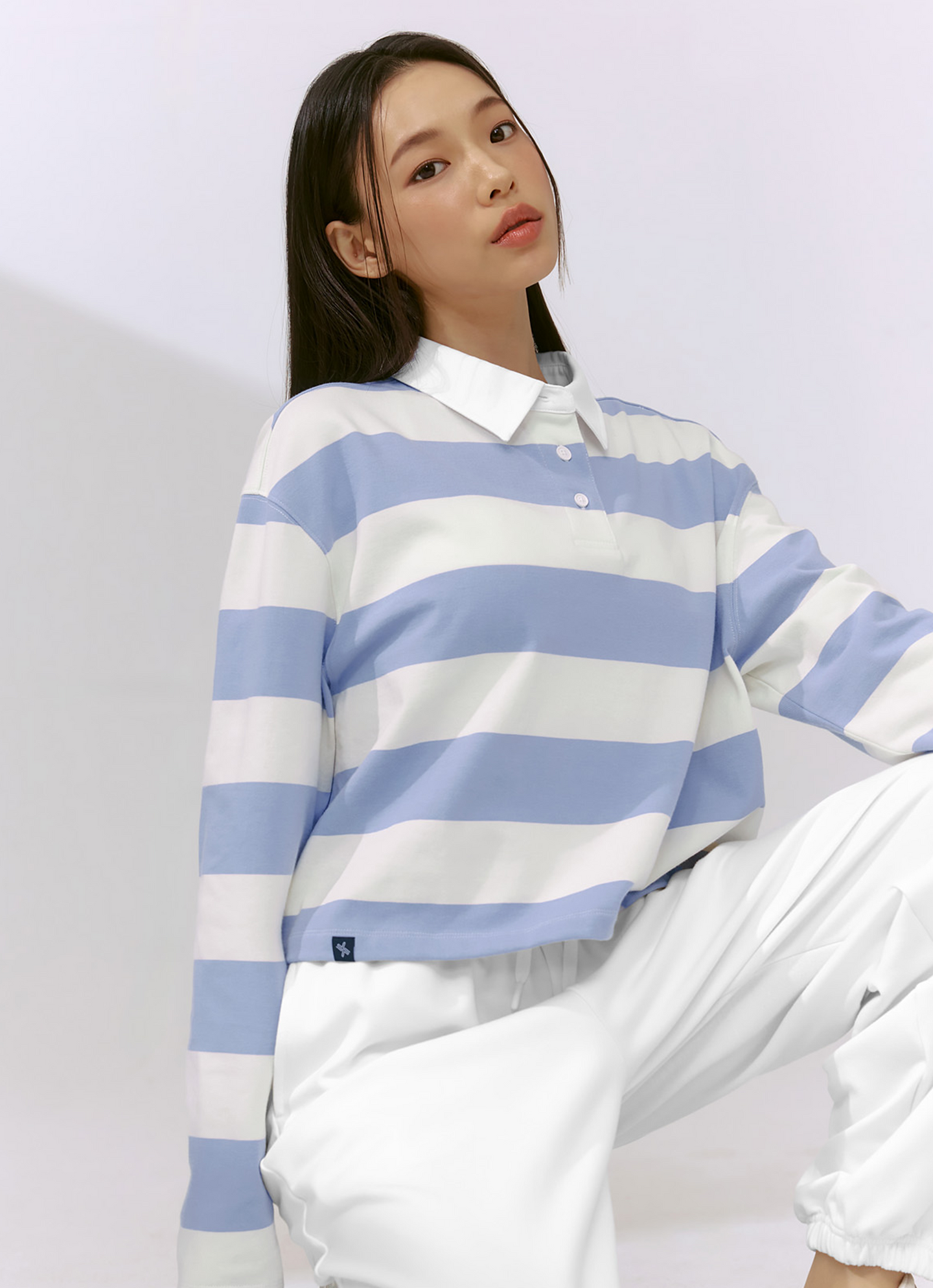 Striped Oversized Crop Longsleeve