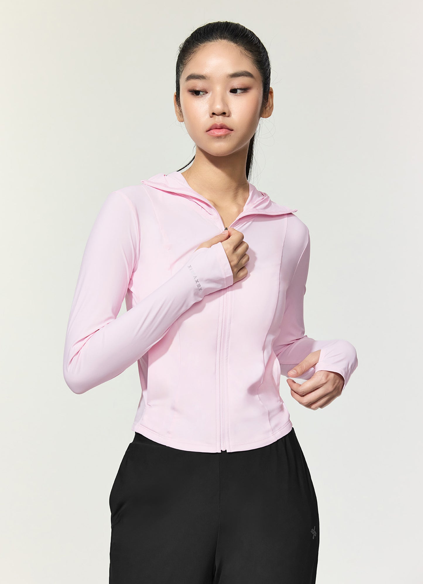 Light Cooling Slim Fit Crop Hoodie Jacket