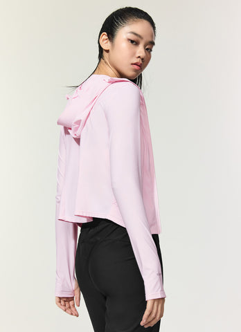 Light Cooling Slim Fit Crop Hoodie Jacket