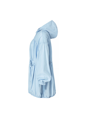 Airy Balloon Shirring Hooded Long Jacket