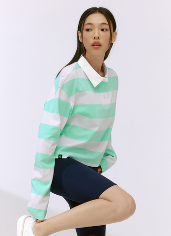 Striped Oversized Crop Longsleeve