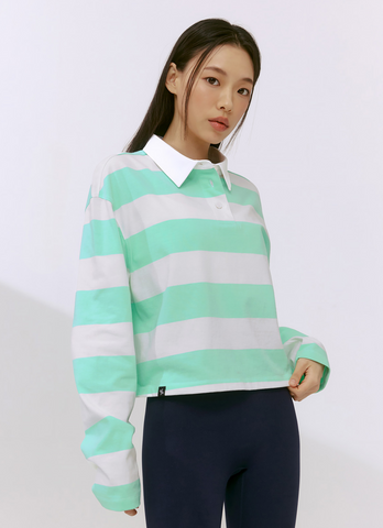 Striped Oversized Crop Longsleeve