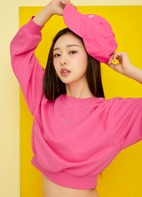 Easy Going Crop Sweatshirt in Sunset Pink