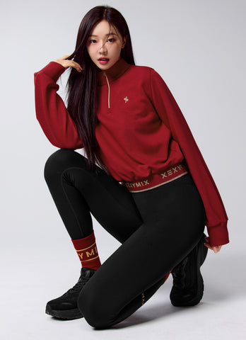 Gold Logo Athletic Mid-Crew Socks