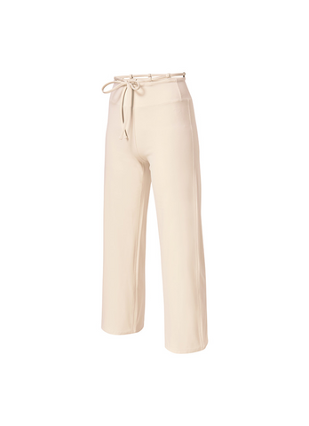 Black Label Signature Power Rise Brushed-Fleece String Wide Leggings