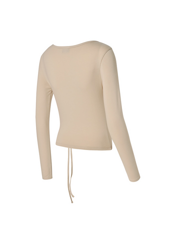 Unbalanced Neck Shirring Long