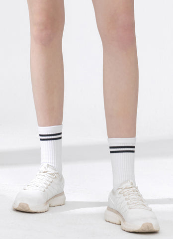 Fresh Double Line Crew Socks