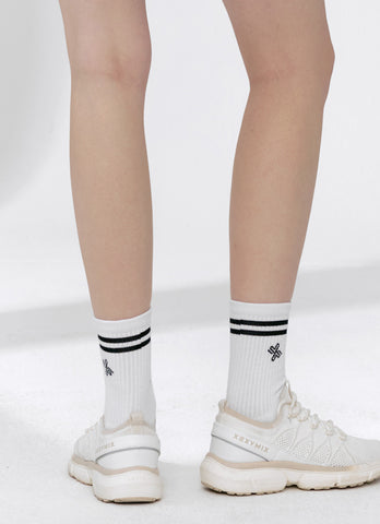 Fresh Double Line Crew Socks