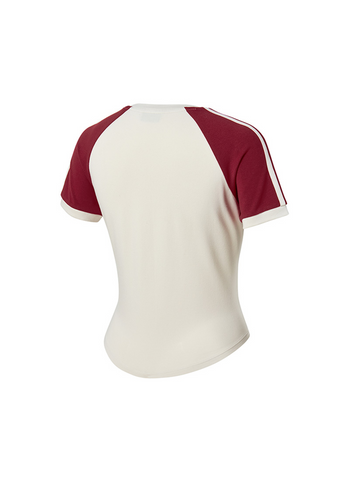 Raglan Color Block Crop Short Sleeve