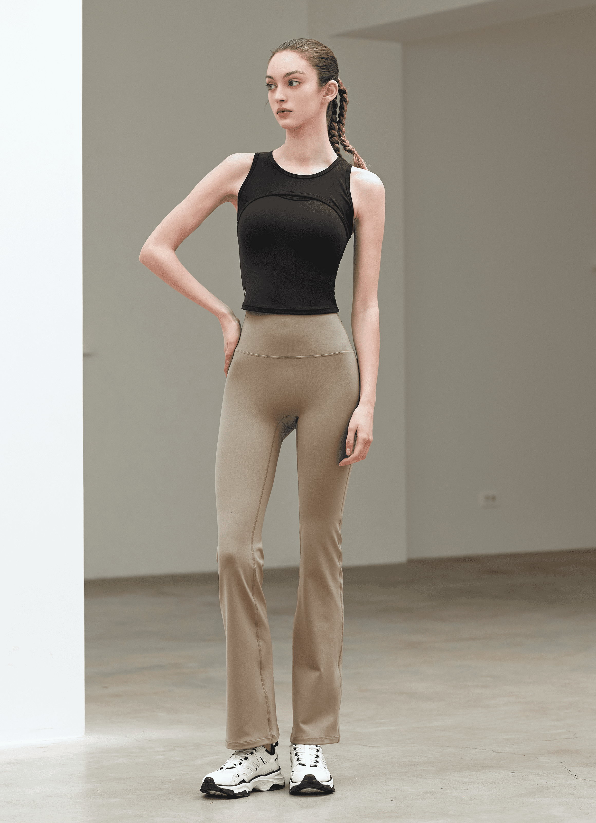 Xella Intention Bootcut Pants Long in Wood Smoke