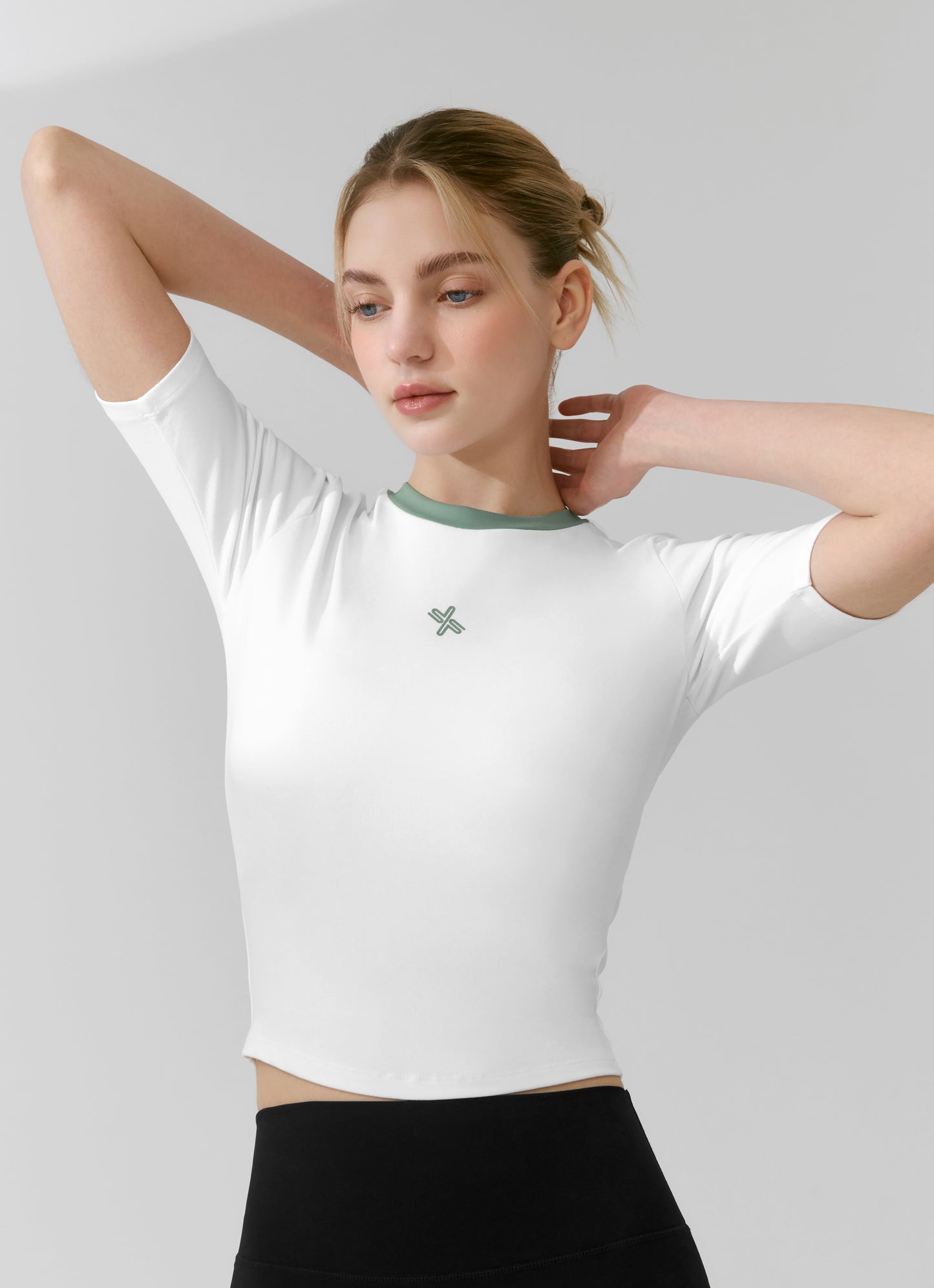 Sporty Logo Color Block Crop Top