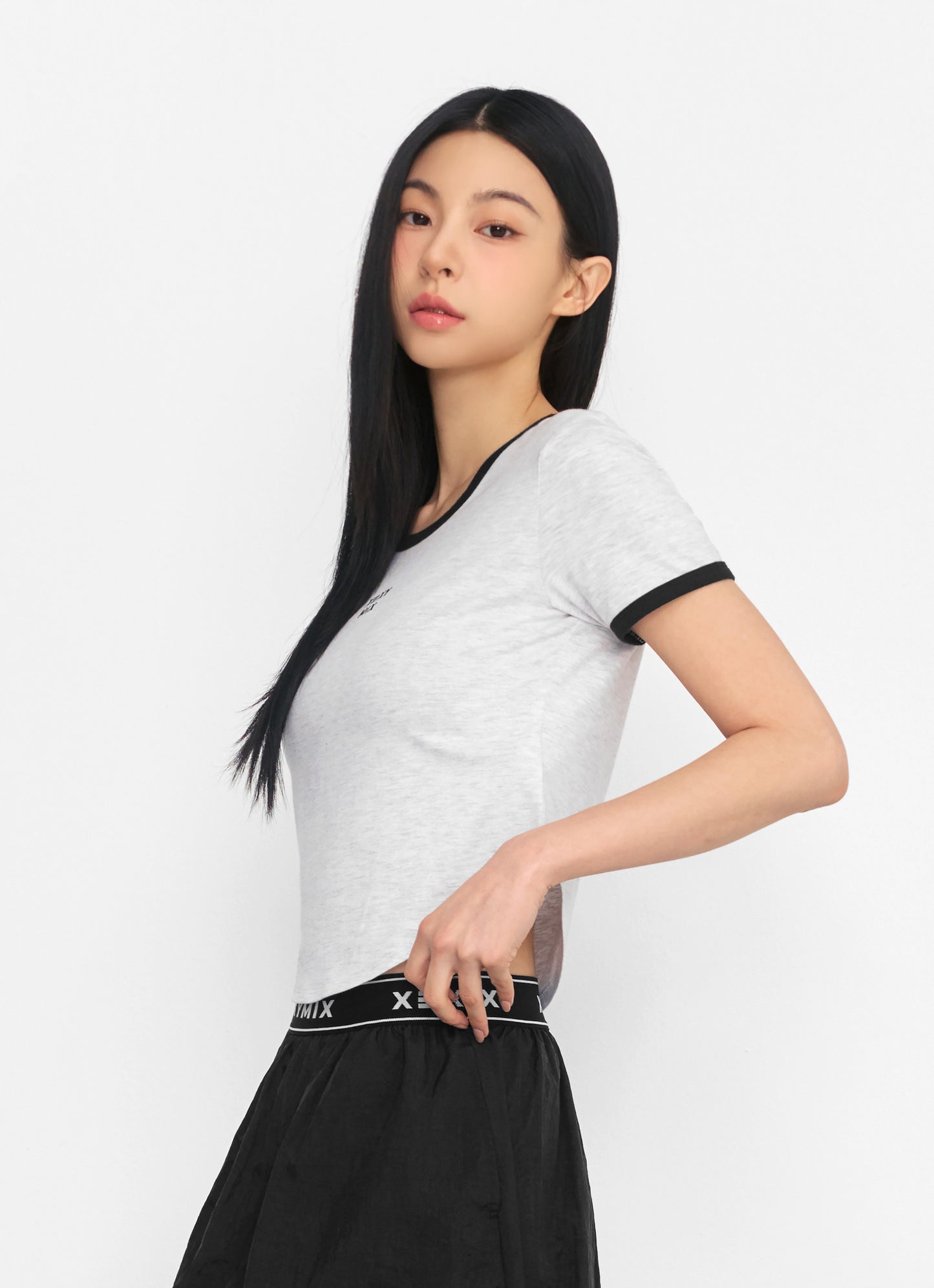 Soft Line Color Block Crop Top
