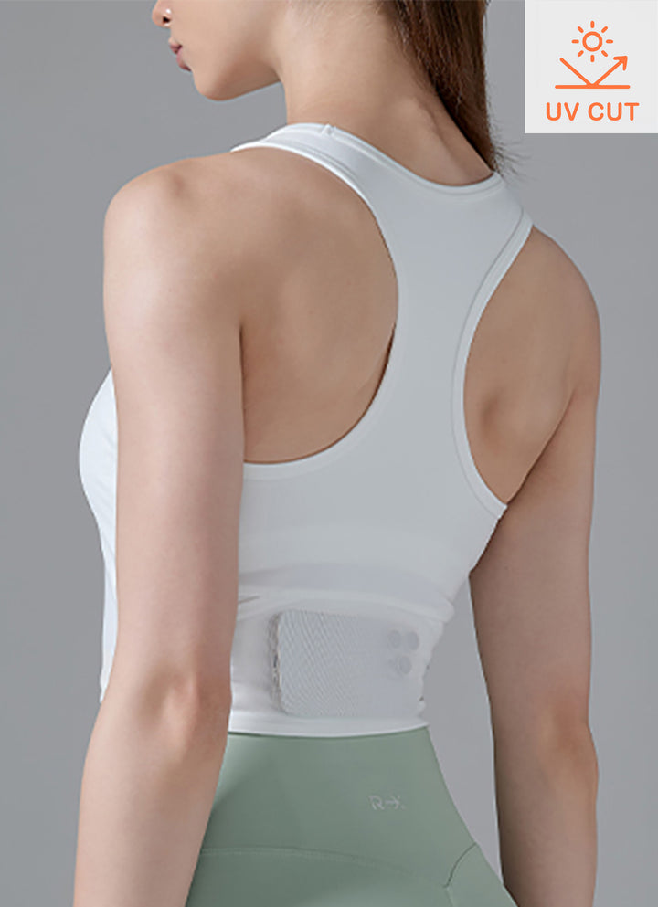 RX Comfort Fine Mesh Pocket Crop Top
