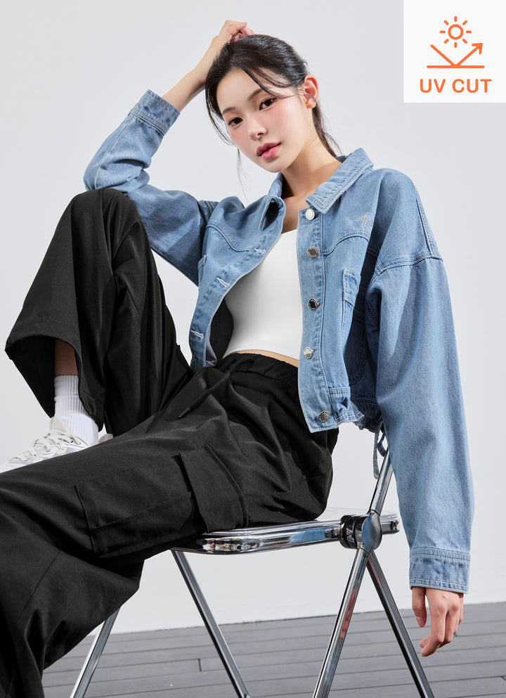 Denim Lettering Loose Fit Jacket