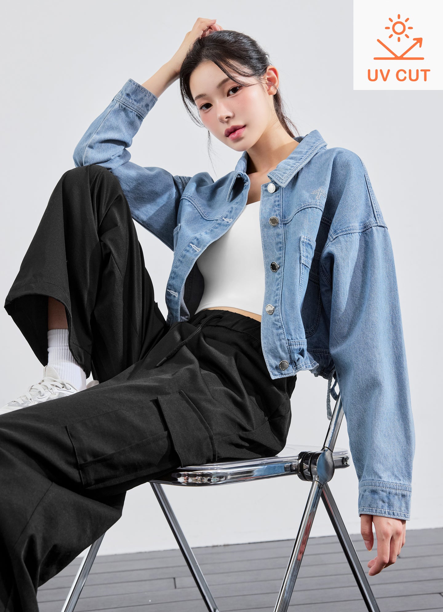 Denim Lettering Loose Fit Jacket