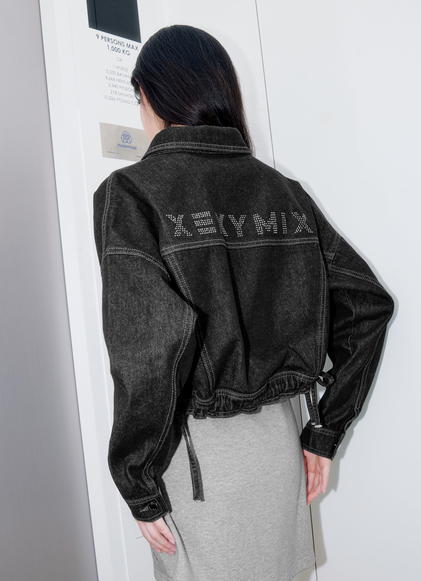 Denim Lettering Loose Fit Jacket