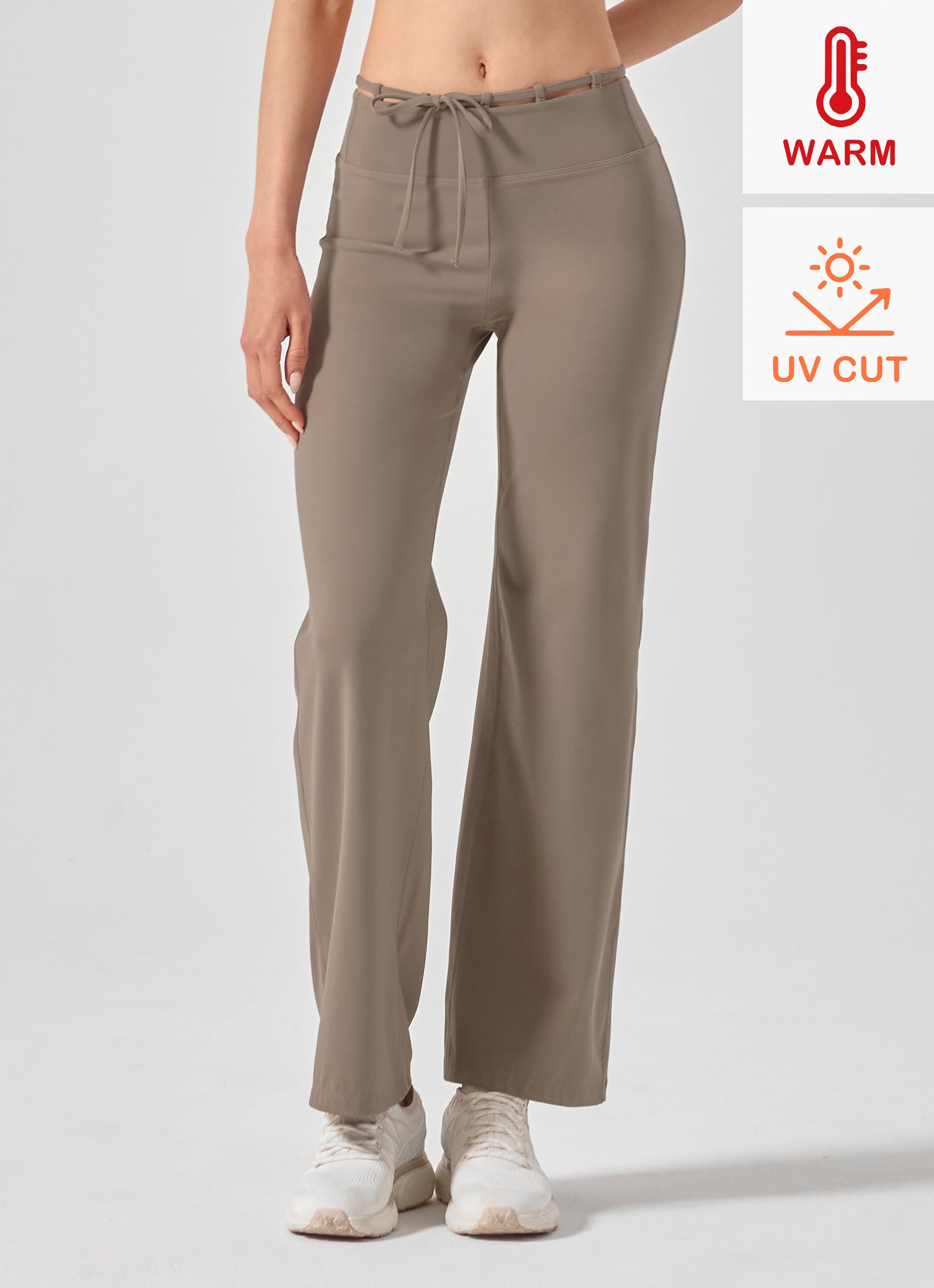 Black Label Signature Power Rise Brushed-Fleece String Wide Leggings
