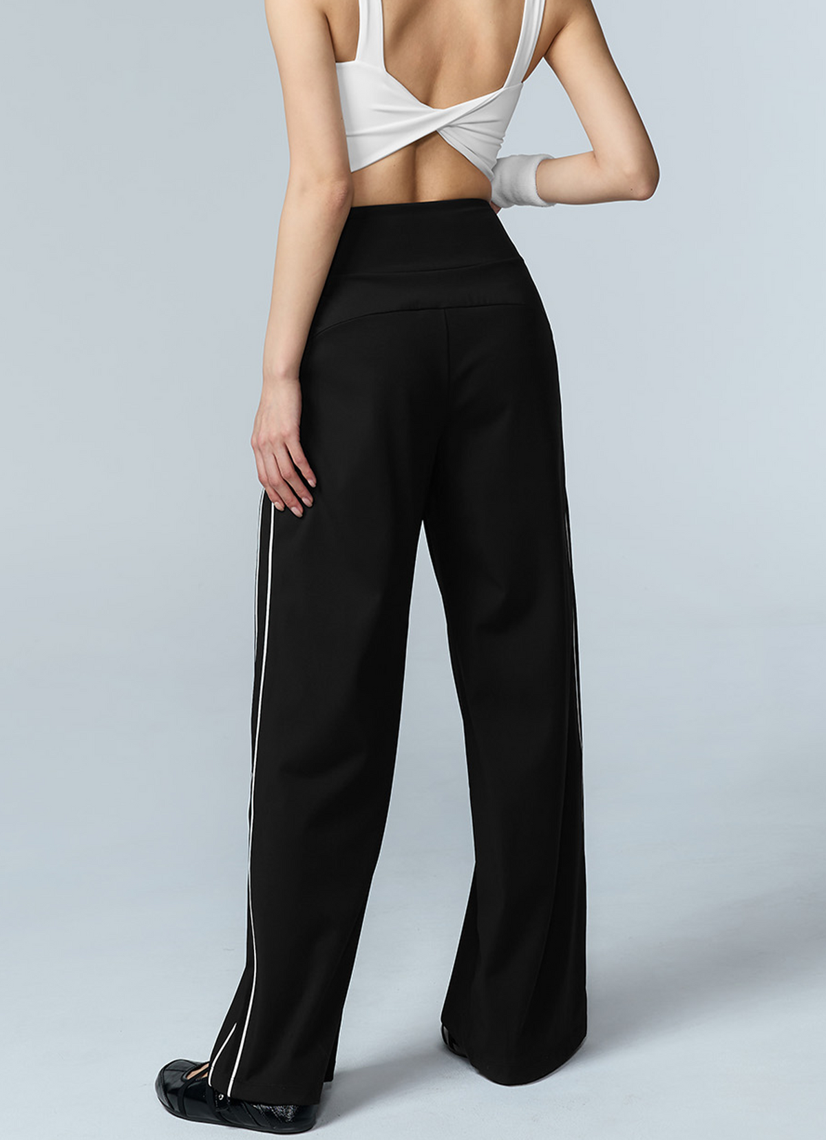 Cooling Comfort Piping Pintuck Wide Pants
