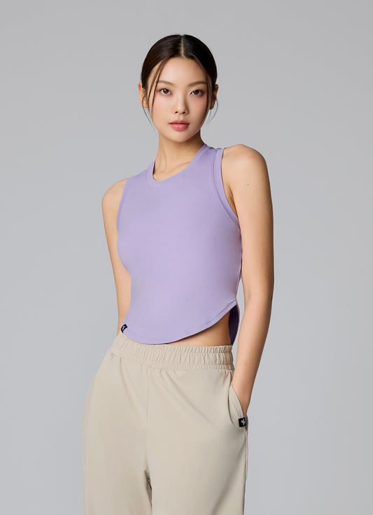 XELLA Light Round Sleeveles Crop Tank