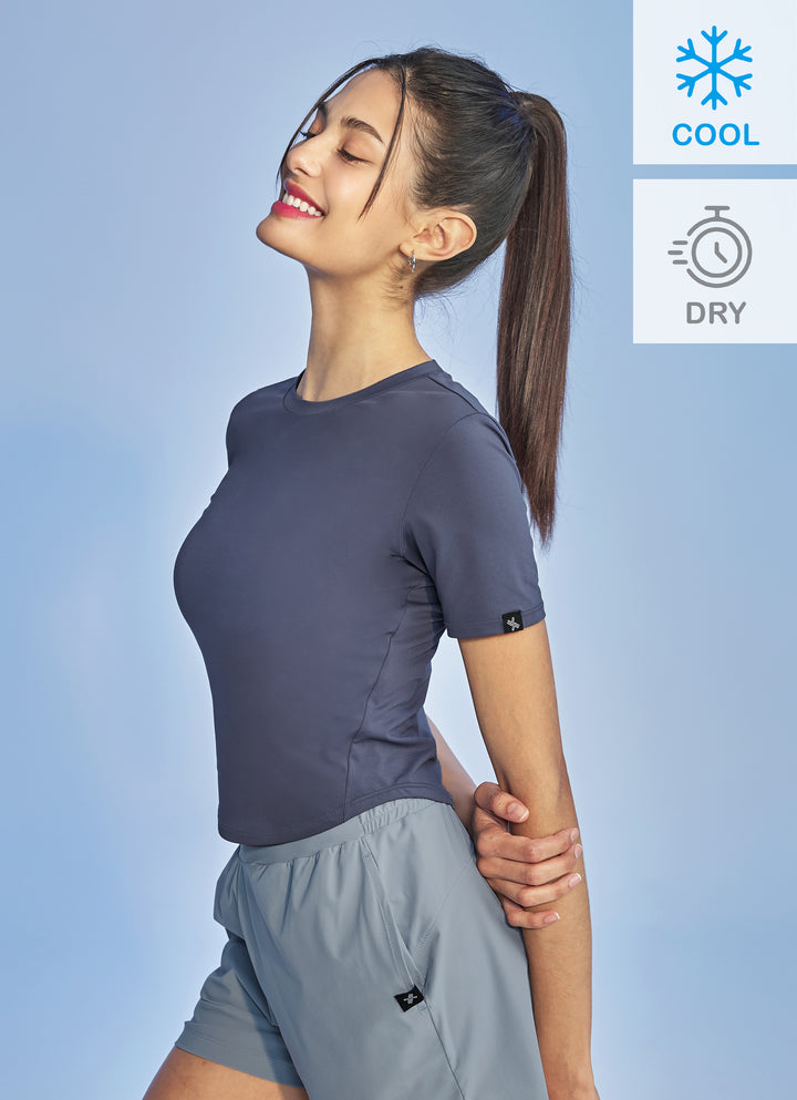 Ice Feather Crop Top Short Sleeve T-shirt