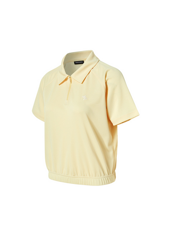 Soft Pique Half Zip Up Short Sleeve
