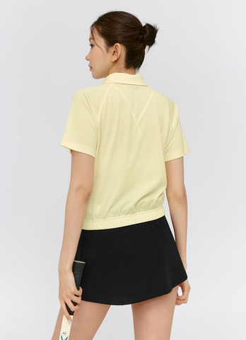 Soft Pique Half Zip Up Short Sleeve
