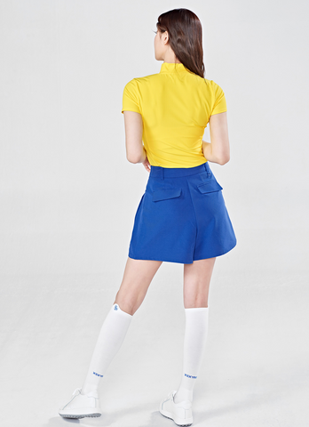 Golf Ribbed Mock Neck Slim Fit Short Sleeve