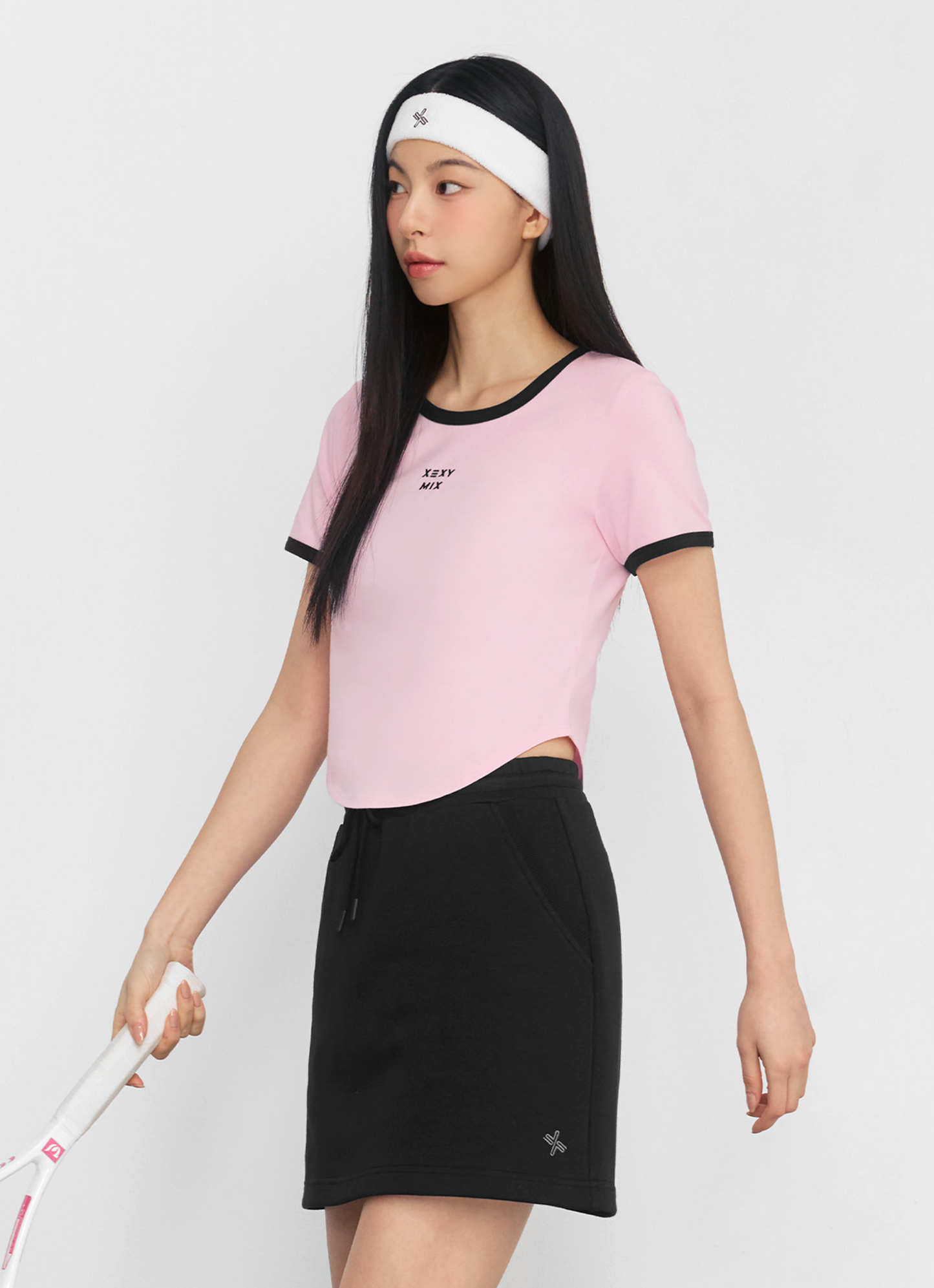 Soft Line Color Block Crop Top