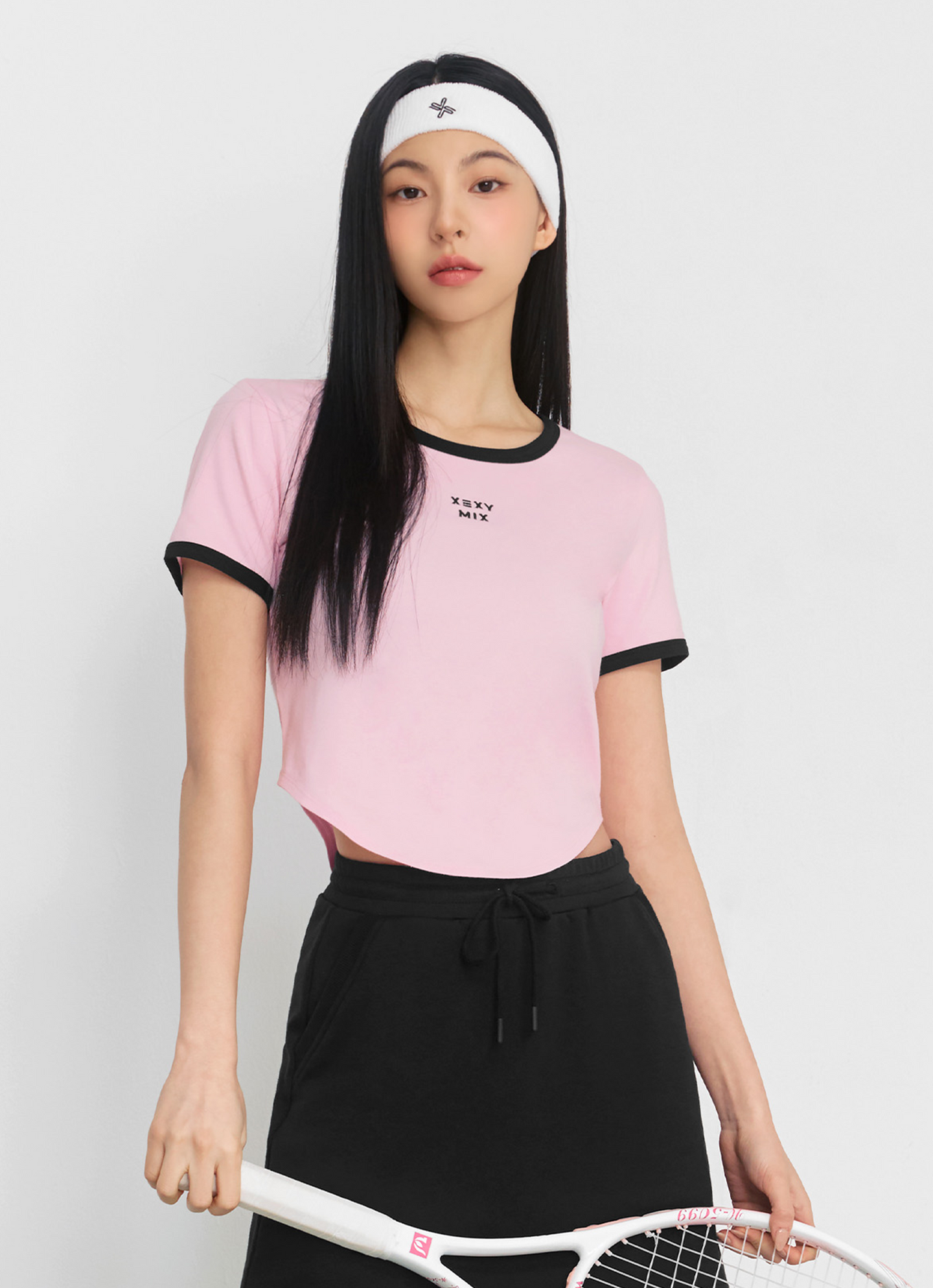 Soft Line Color Block Crop Top