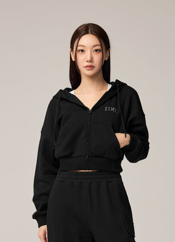 Warm Cotton Crop Hood Zip-up
