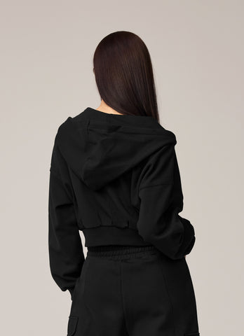 Warm Cotton Crop Hood Zip-up