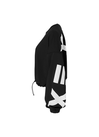 Lettering Loose-Fit Cropped Sweatshirt