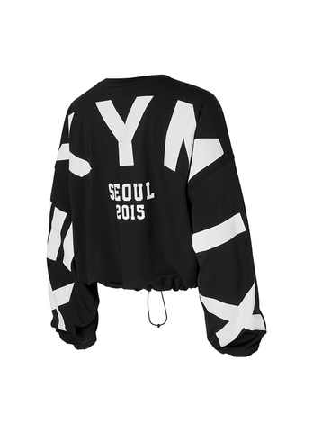 Lettering Loose-Fit Cropped Sweatshirt