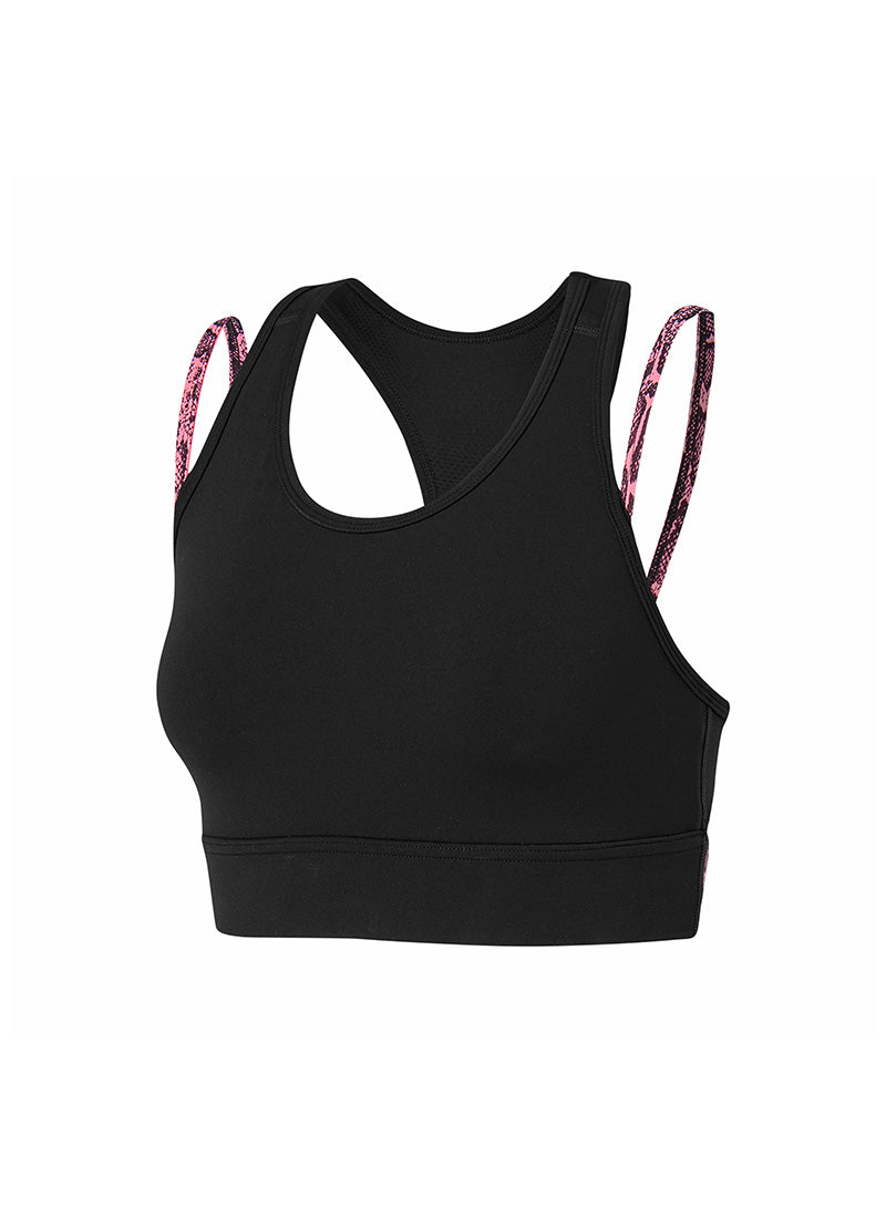 Black Label Signature Power Rise Python Colorblock Bra Top