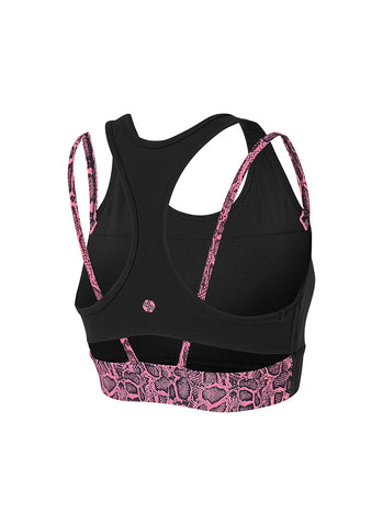 Black Label Signature Power Rise Python Colorblock Bra Top