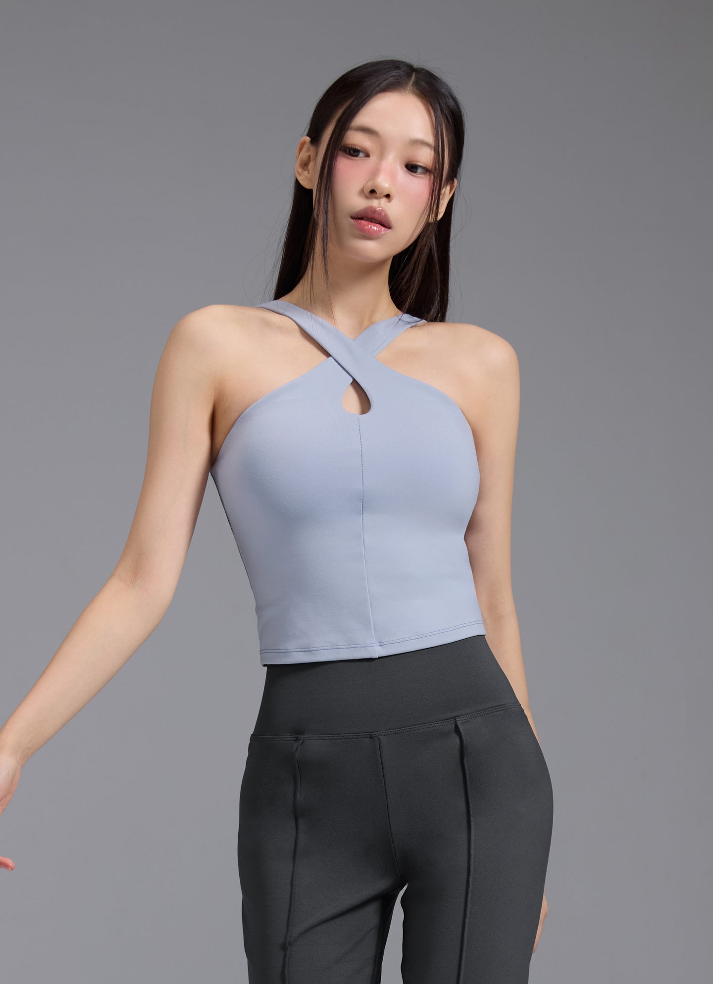 Comfort Fine Cross Neck Crop Top