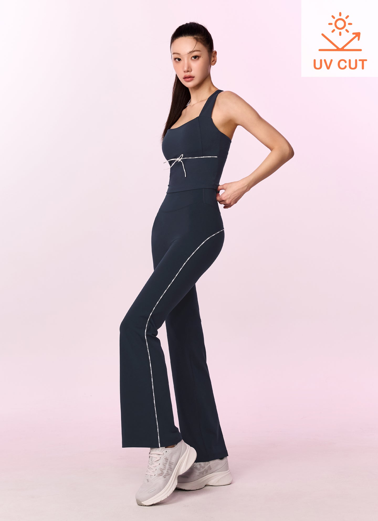 Comfort Fine Logo Piping Bootcut Sports Leggings