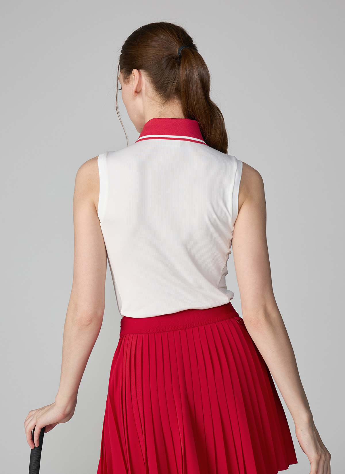 Color Block Collar Sleeveless Polo Shirt