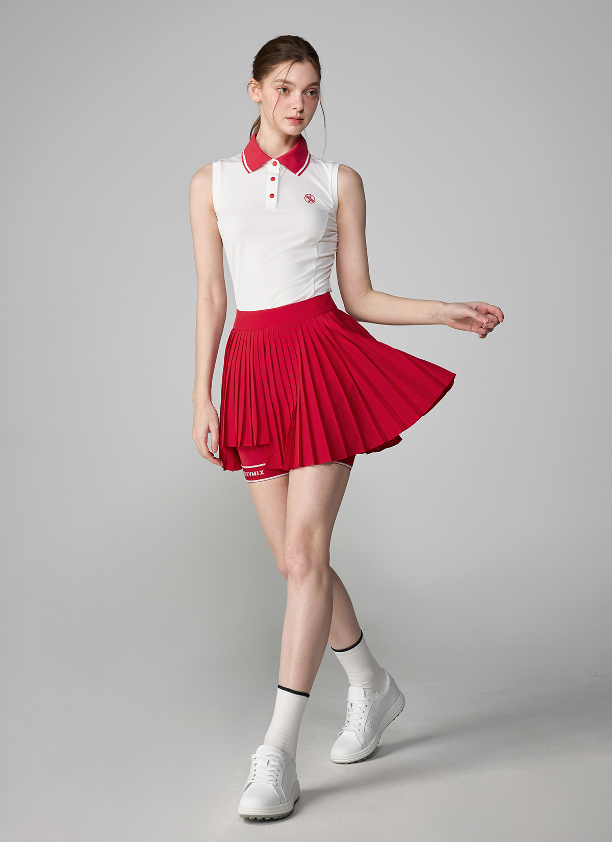 Color Block Collar Sleeveless Polo Shirt
