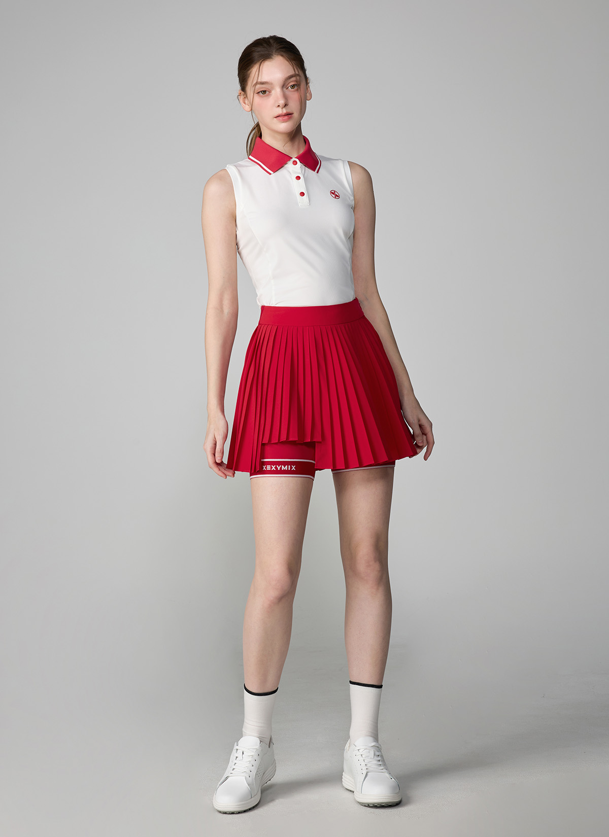 Color Block Collar Sleeveless Polo Shirt