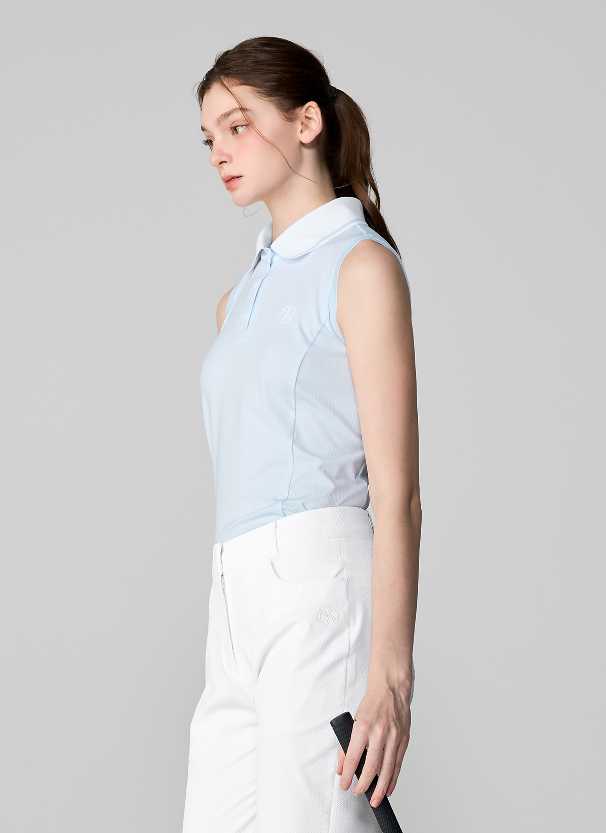 Color Block Collar Sleeveless Polo Shirt
