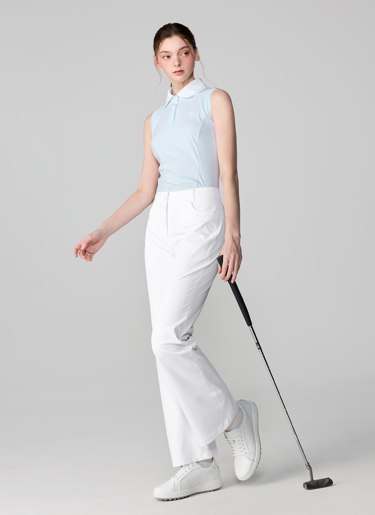 Color Block Collar Sleeveless Polo Shirt